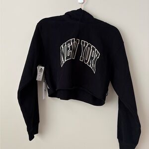 Aritzia TNA Cropped Hoodie with New York logo - Size S - NWT
